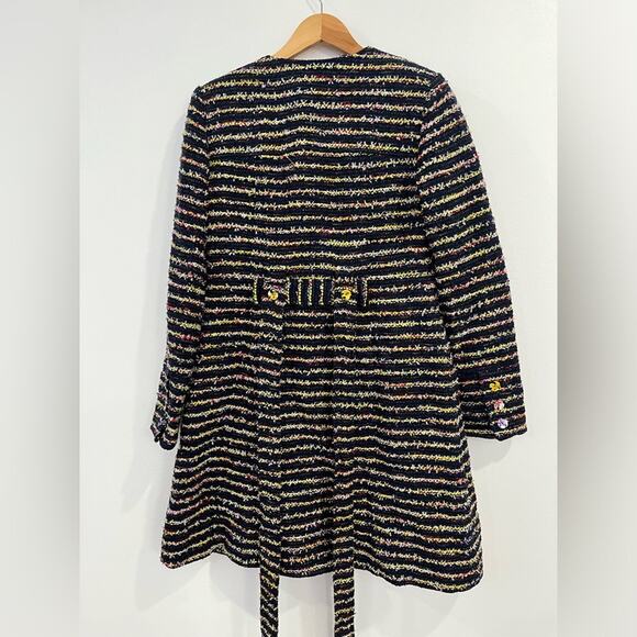 Cabi Headline Topper Floral Tweed Belted Button Down Coat Style 5660 Size 2 - Picture 10 of 10